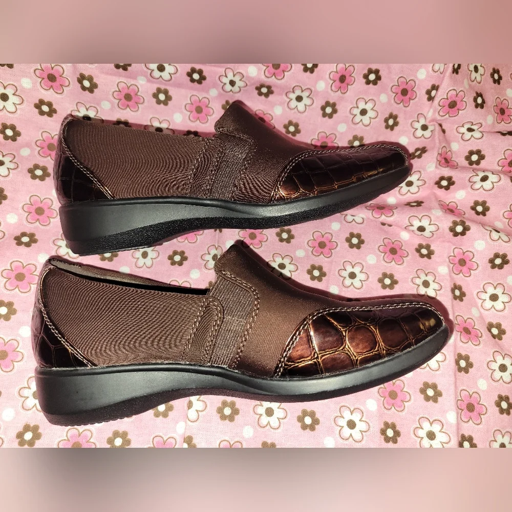 Clarks Gael Beam Casual Comfort Slip On Clog Size 6.5 Med 26104691 Brown Copper